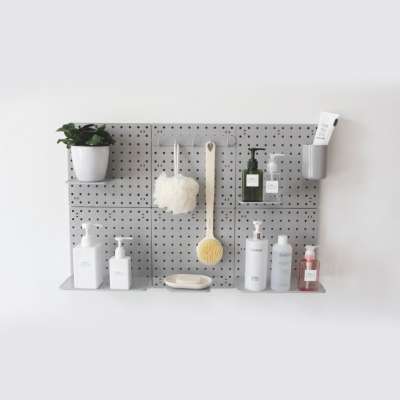 wall mounted plastic peg hook display  pegboard set D