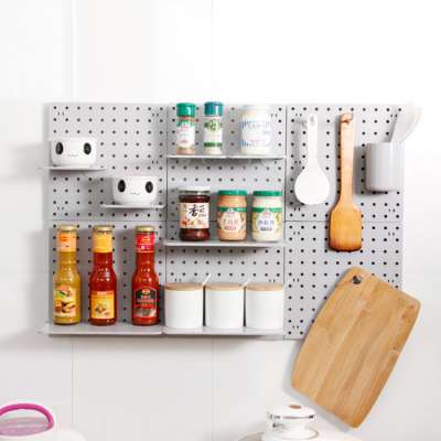 wall mounted plastic garage pegboard set E  with plastic accessories