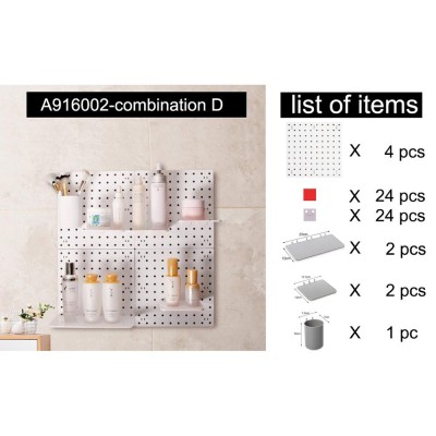 wall mounted plastic peg hook display  pegboard set D